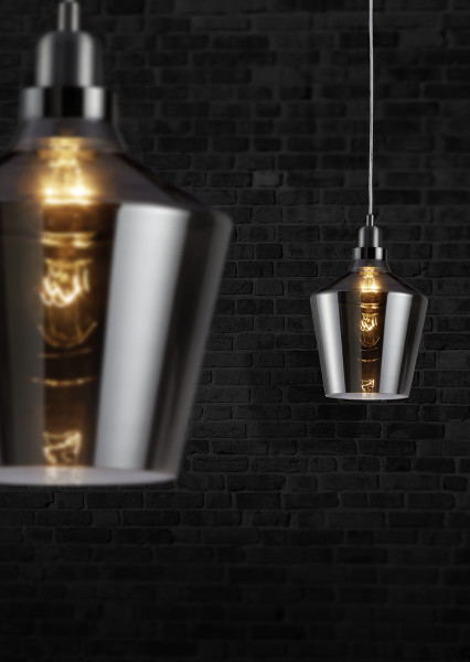 Lampa wisząca CALAIS czarna-chromowana 1xE27x60W wym:130x20x20cm IP20 Trio