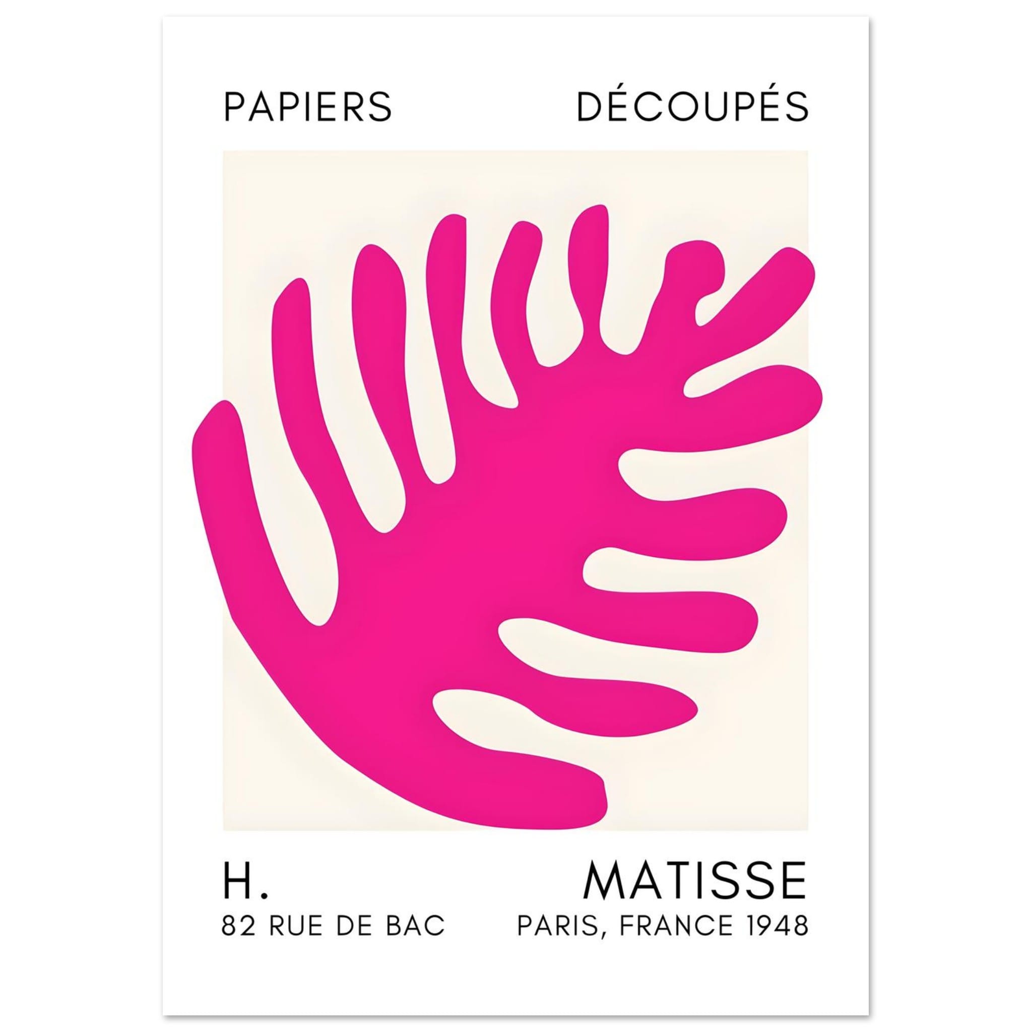 Artfulprints Poster Matisse – Coral bloom pink  - A4 21x29.7 cm - Roze