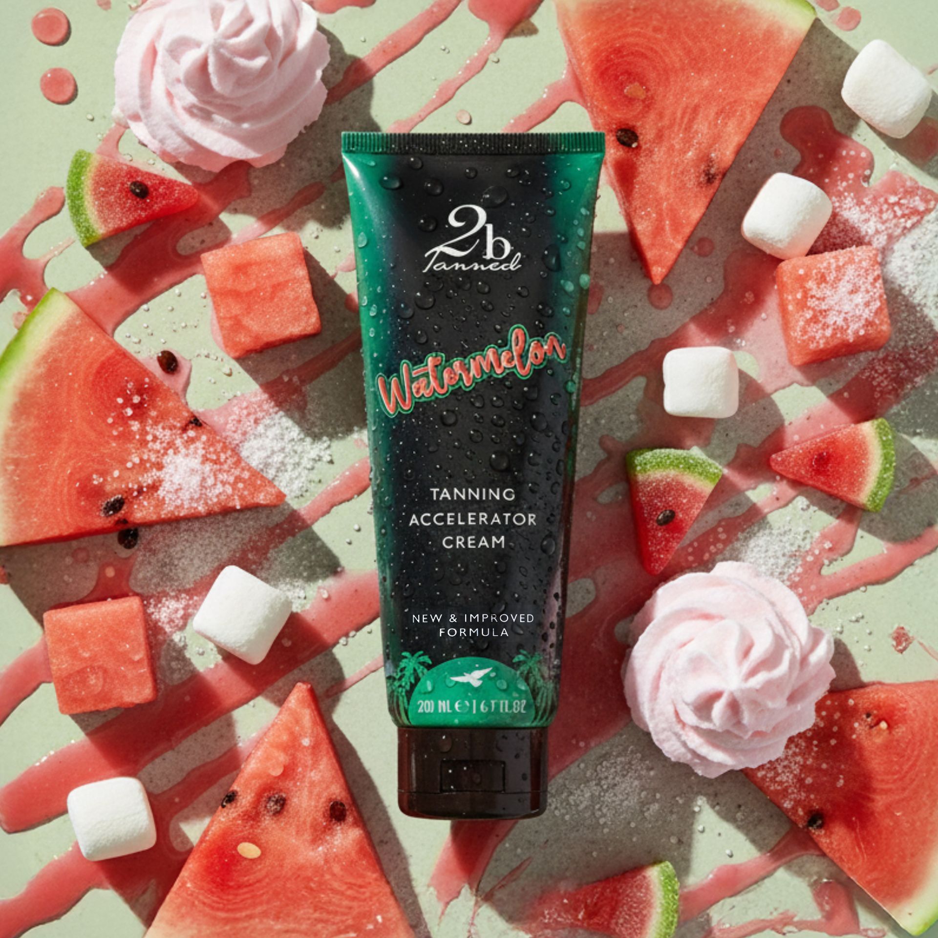 2bTanned Watermelon Tanning Accelerator Cream - Enhanced with Thalitan and Tyrosine 200ml