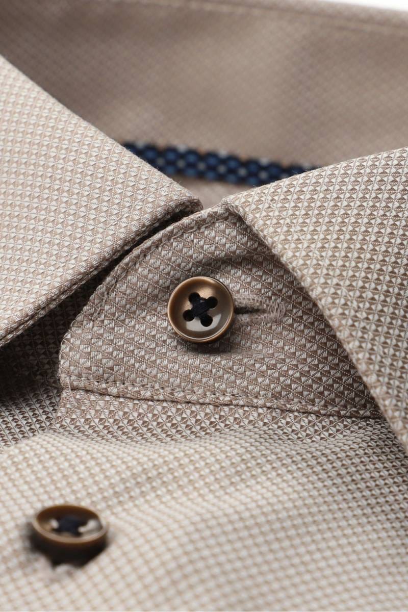 ETERNA Comfort Fit Hemd champagner, Strukturiert (super langer Arm)
