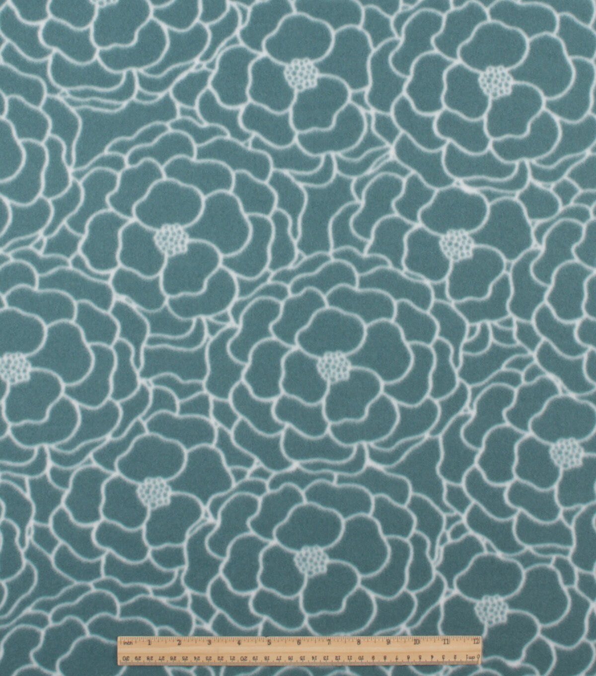 Green Lined Floral Blizzard Fleece Fabric