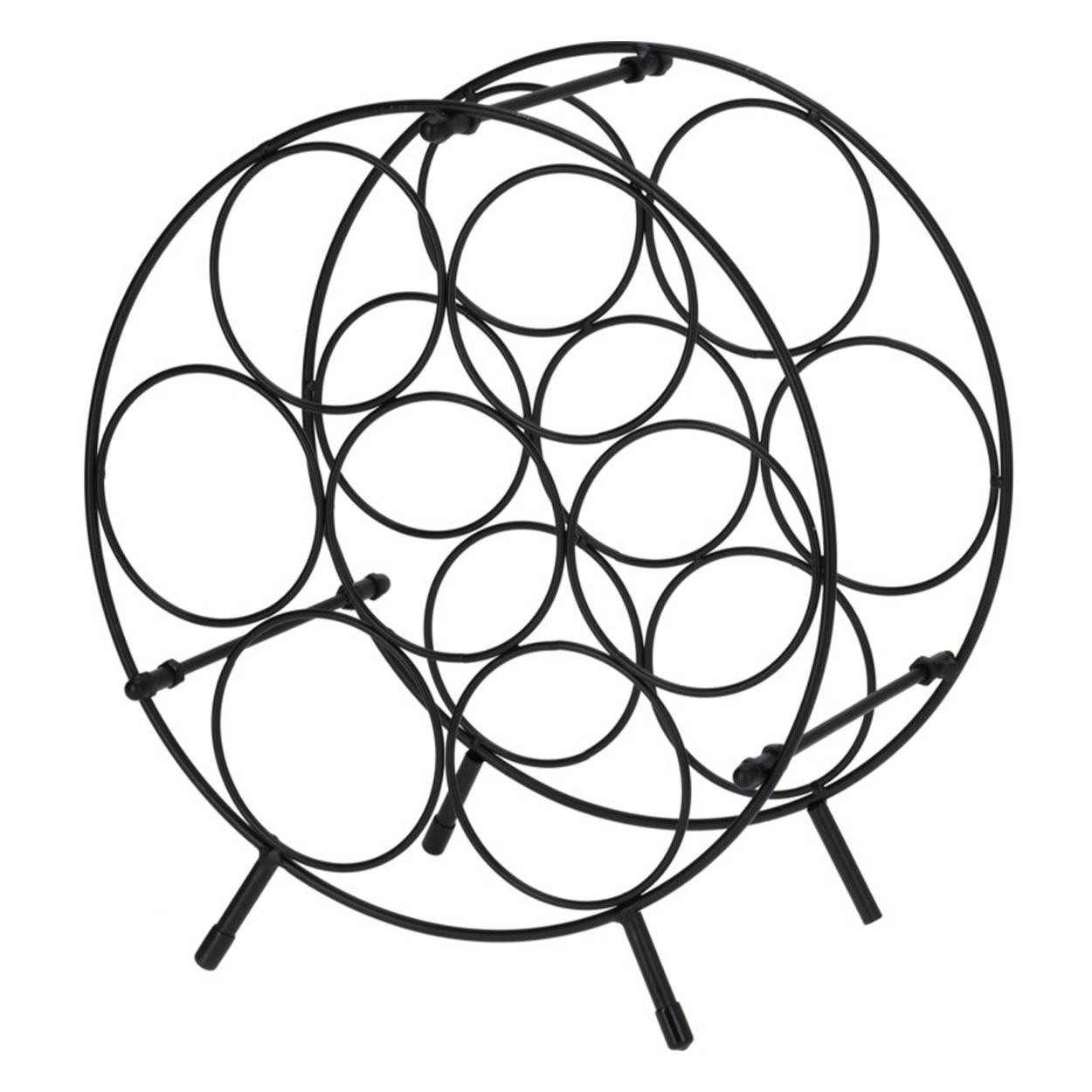 Stojak na wino okrągły h33,5 cm metalowy czarny