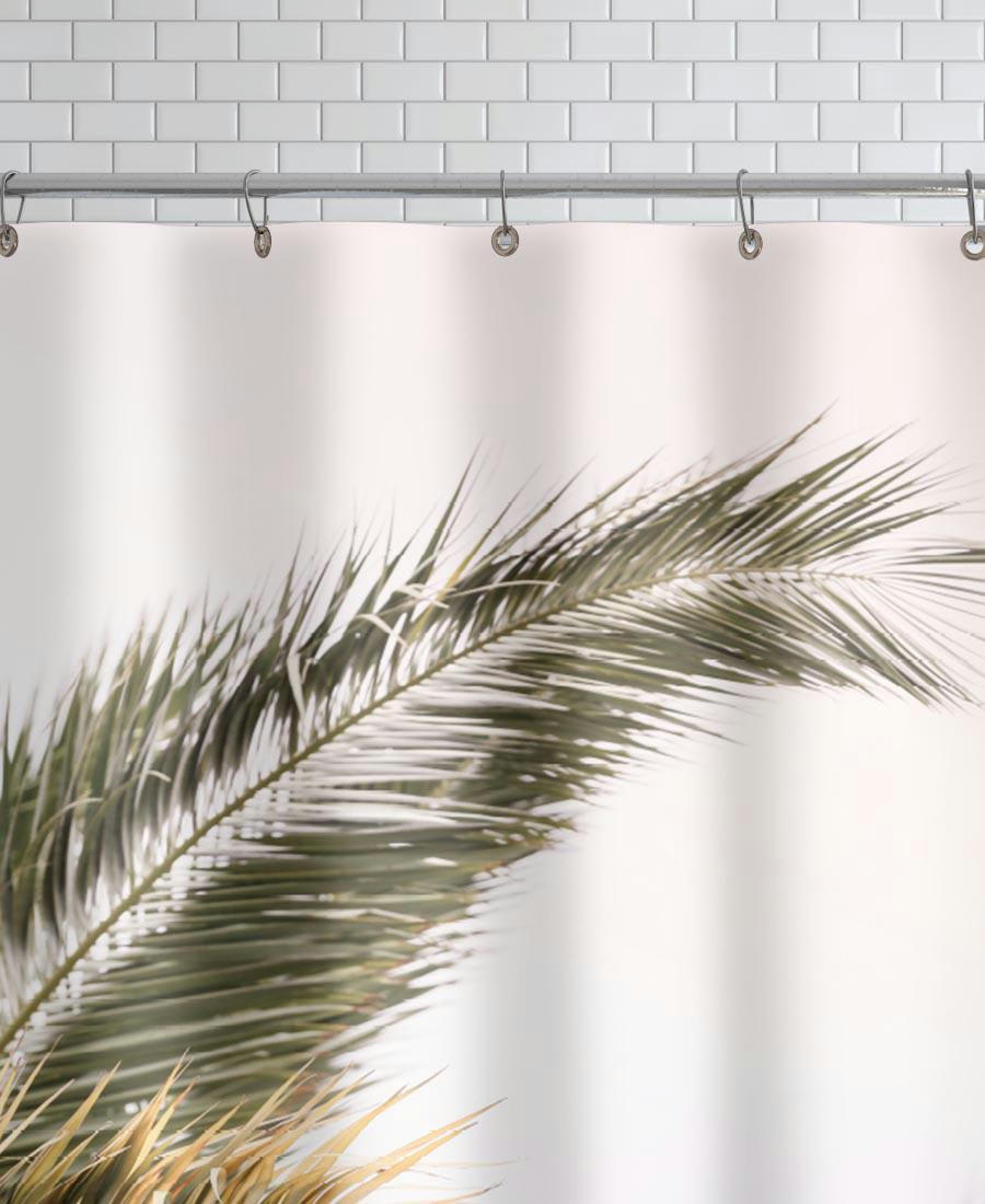 OASIS PALM 3 - Rideau de douche en polyester en vert 150x200