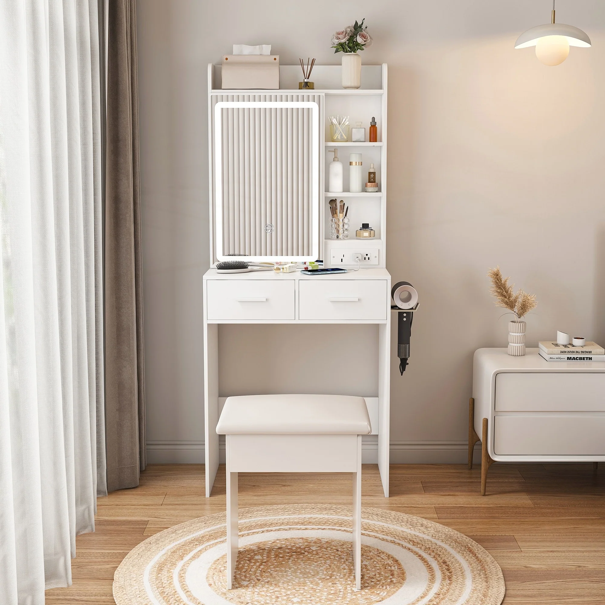 Small Makeup Vanity Desk with Mirror