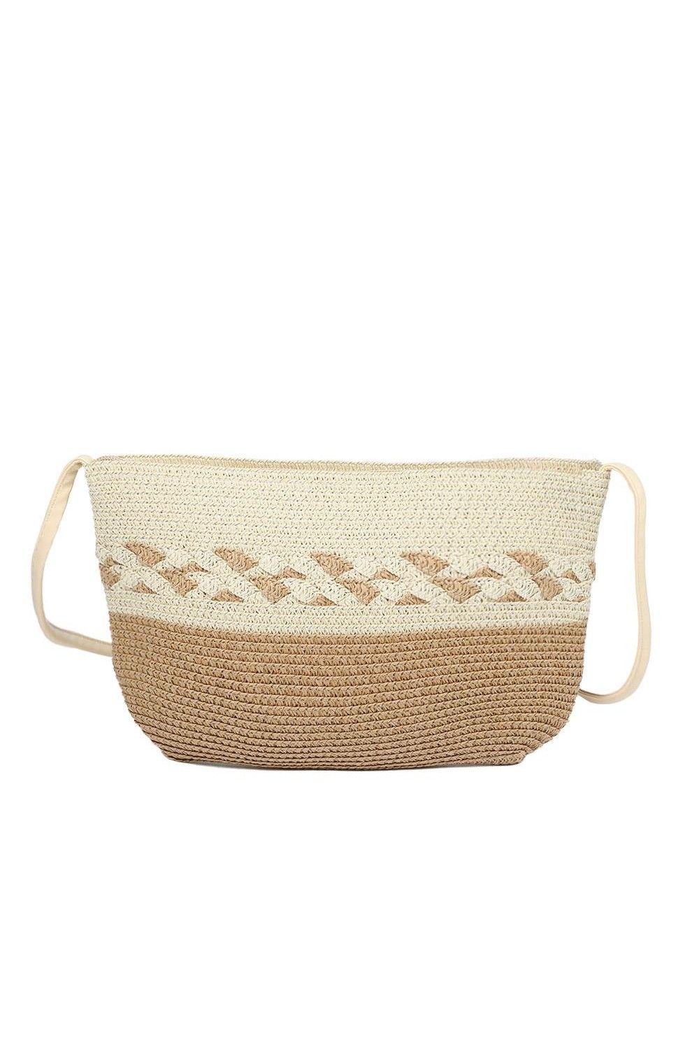 Pavers Woven Straw Crossbody Bag