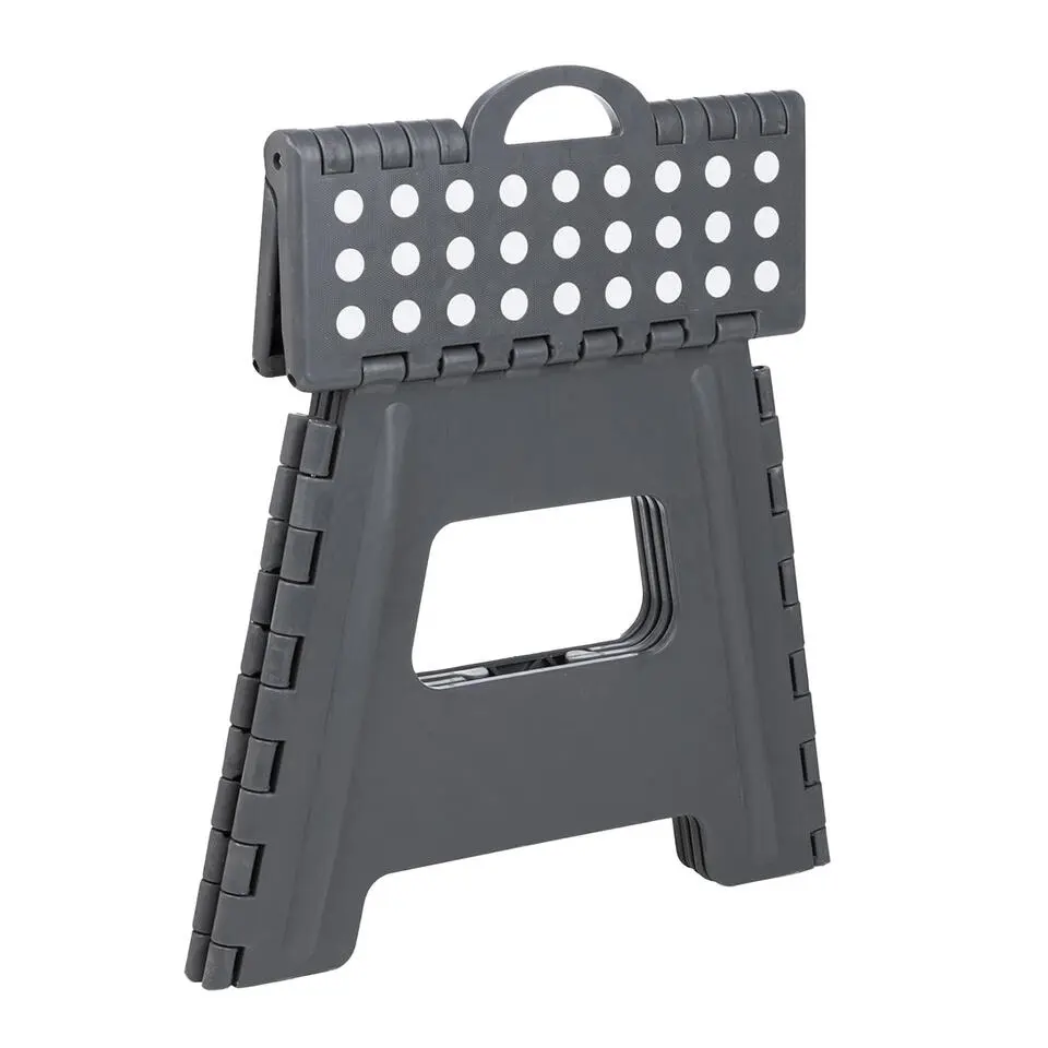 HI Huishoudtrap - grijs - 38x32x31 cm - opvouwbaar - keukentrap