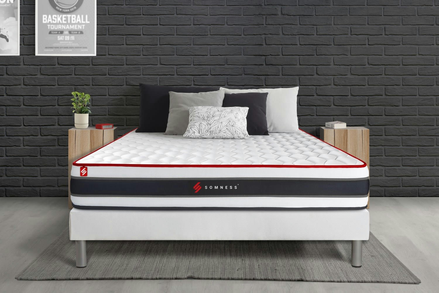 ENERGY - Matelas 200x200 Ressorts et mémoire de forme - Ferme