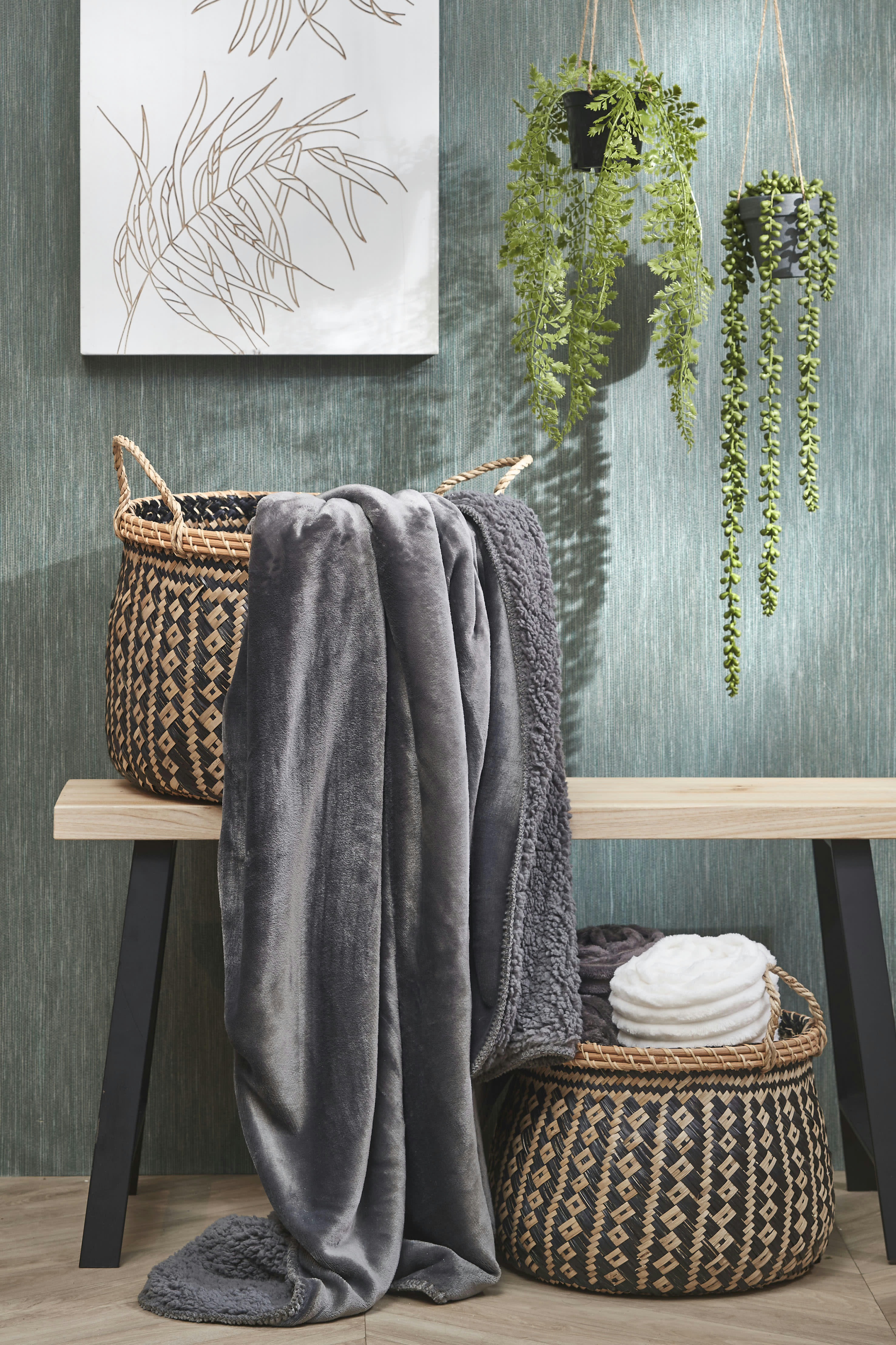 MARDY - Plaid polaire anthracite 200x150