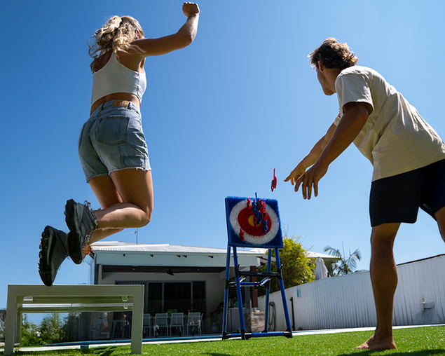 Axe Throwing with Throwing Stars