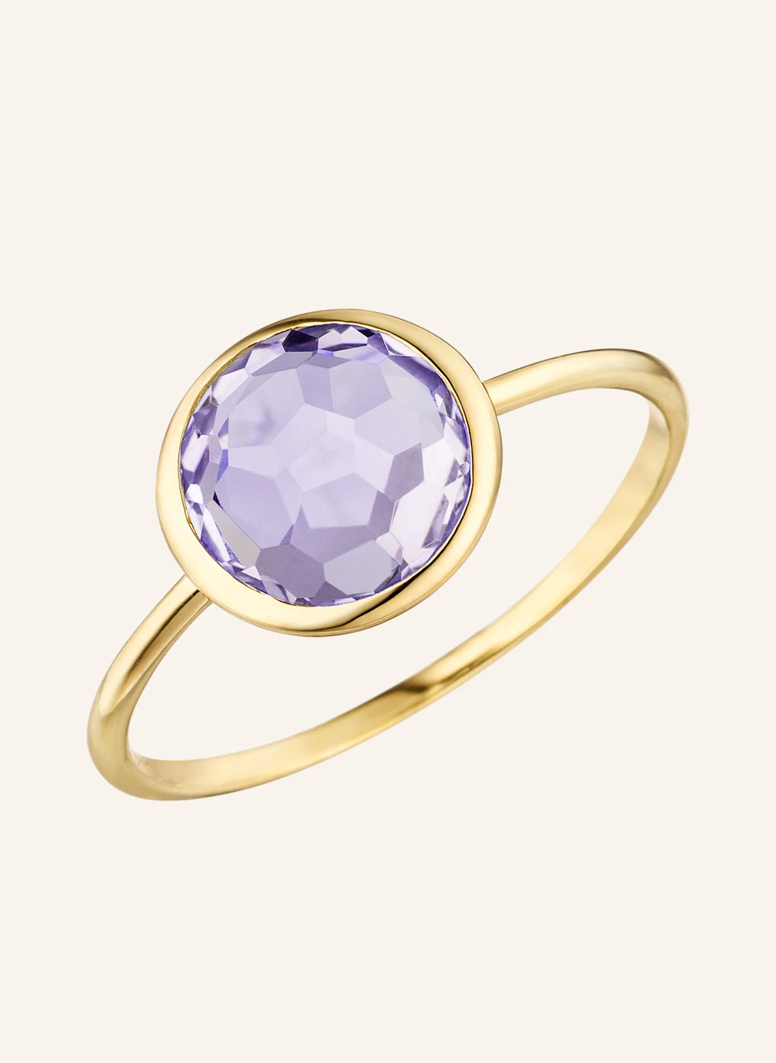 Leaf Ring AMETHYST aus 14 Karat Gelbgold