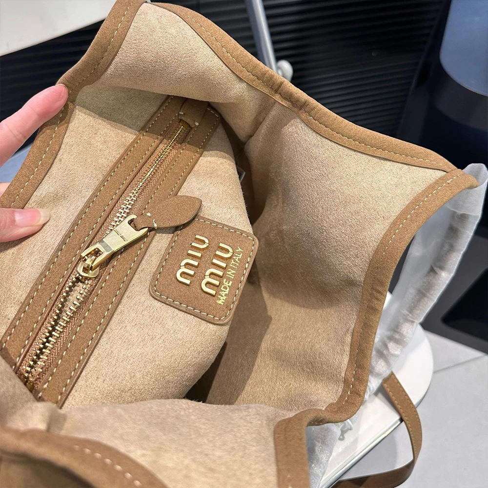 Miumiu lvy suede leather bag