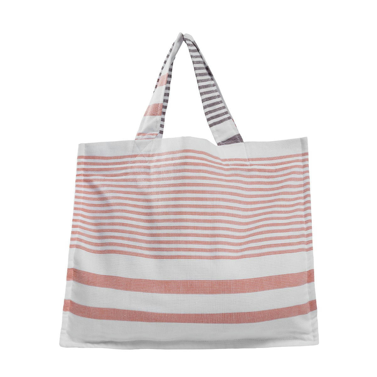 - Sac de plage cabas toile de coton Corail 33x40 cm