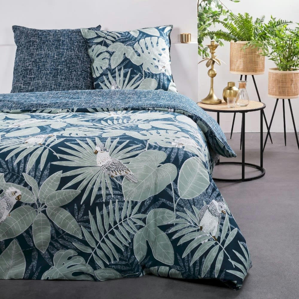 - Parure de couette 100% coton 57 fils imprimée 240x220 2 taies