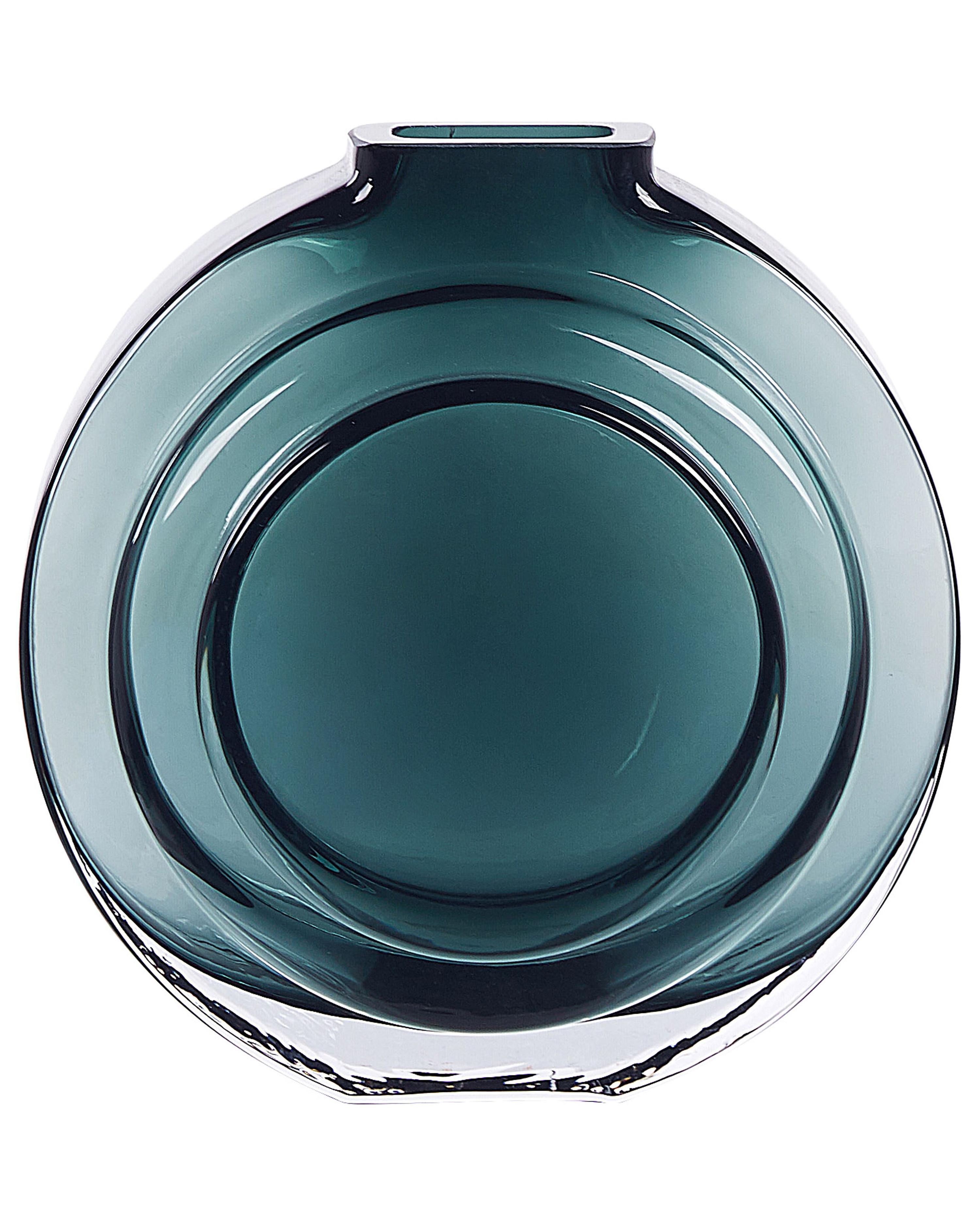 Flower Vase KAPELI Glass 15 cm Turquoise