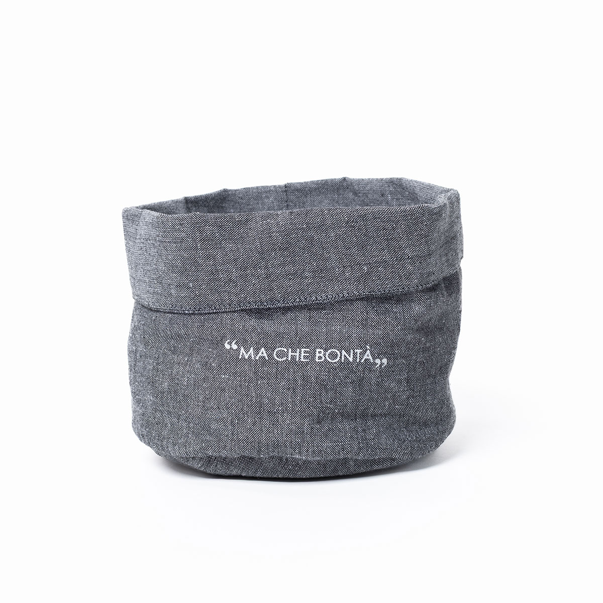 Cesto de pão cinza escuro em algodão 27cm