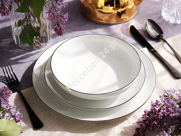 Serwis obiadowy na 12 osób (40el.) Bogucice - Base Black 1227