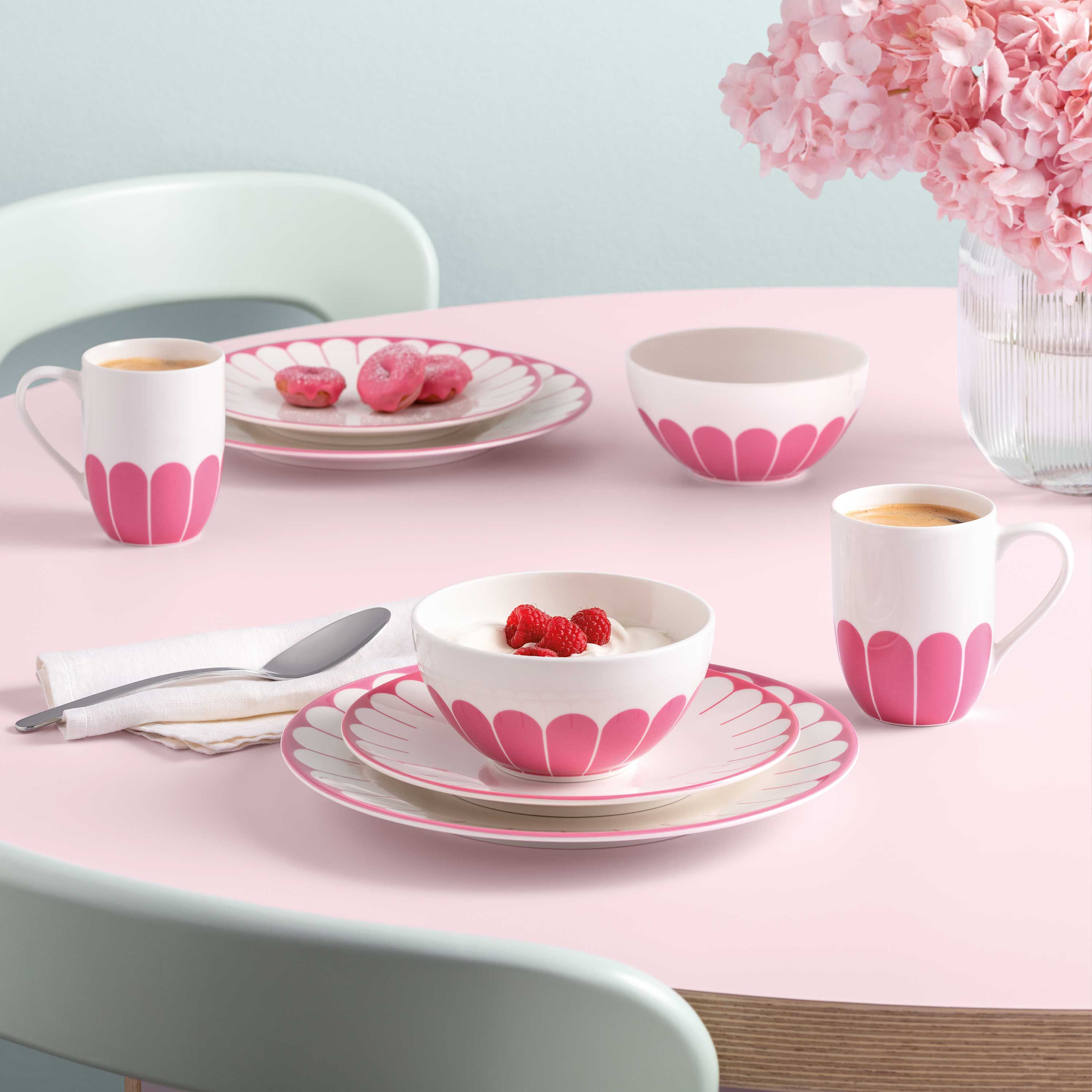 Fleur Cereal bowl - Fuchsia, 14.6 oz, Premium Porcelain