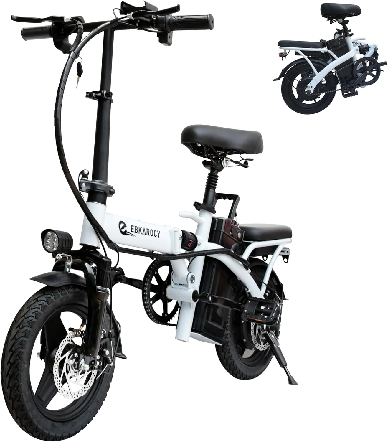 Ebikes for Adults, 400W Motor 22MPH Max Speed, 14 Tire, 48V 15AH Removable Battery for Electric Bike, Multi-Shock Absorption, City Commuter, Foldable Adult Electric Bicycles