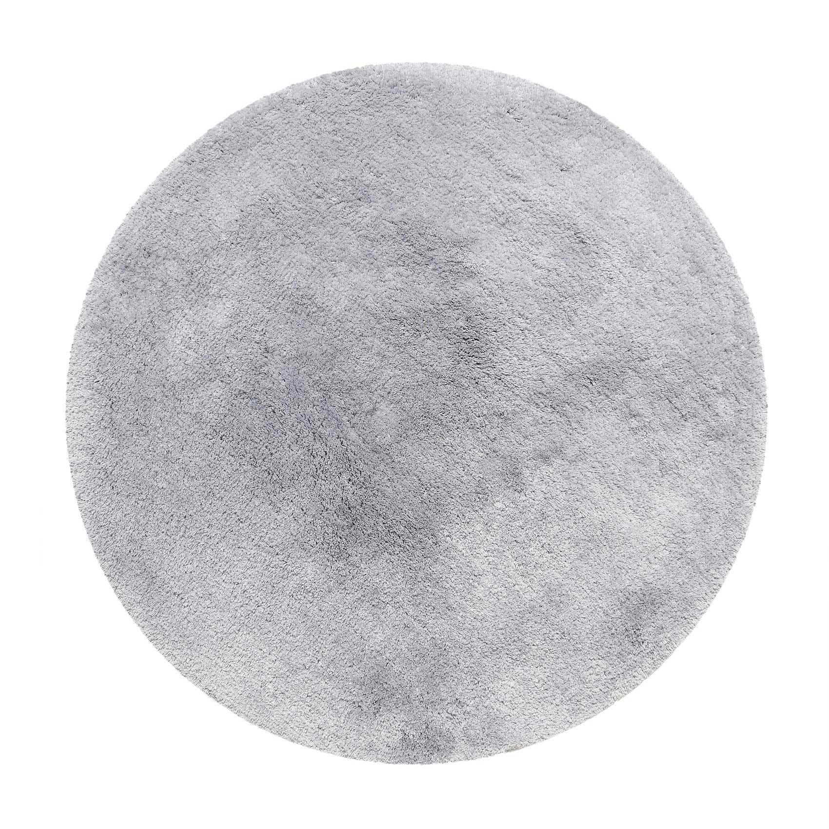 PORTO AZZURRO - Tapis de bain rond en microfibre antidérapant gris 90 D
