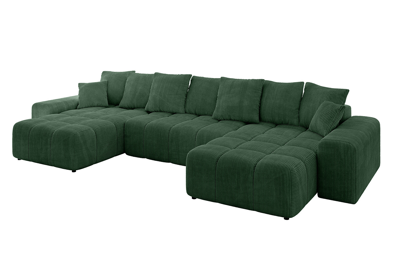 Narożnik uniwersalny z funkcją spania ENIL-U - 401x189x68 cmZielony