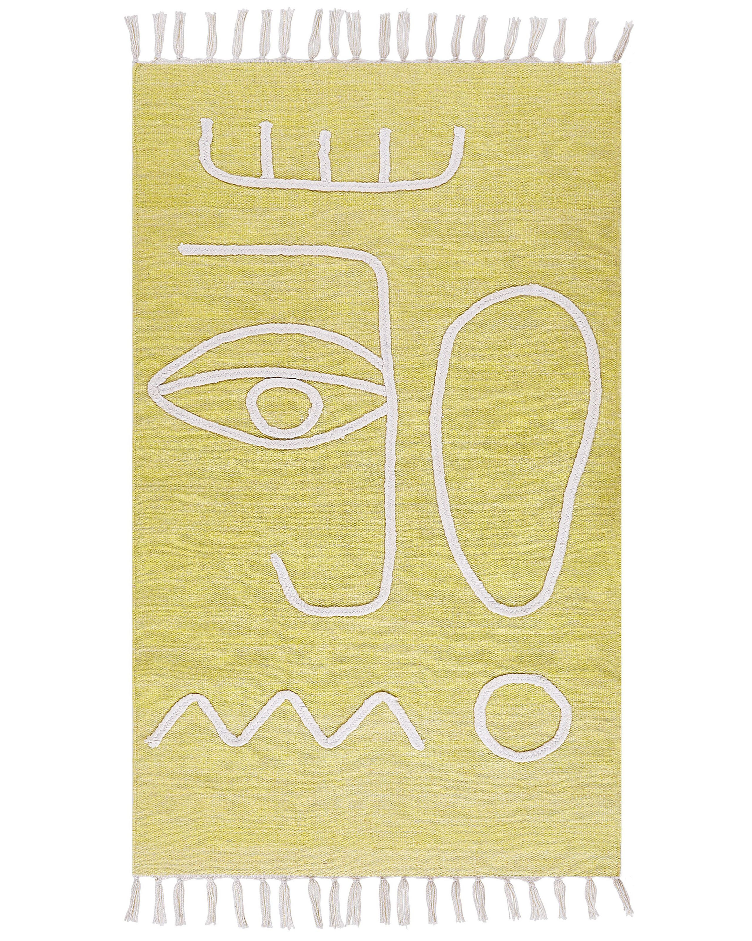 Dywan ręcznie pleciony 80x150 cm żółty