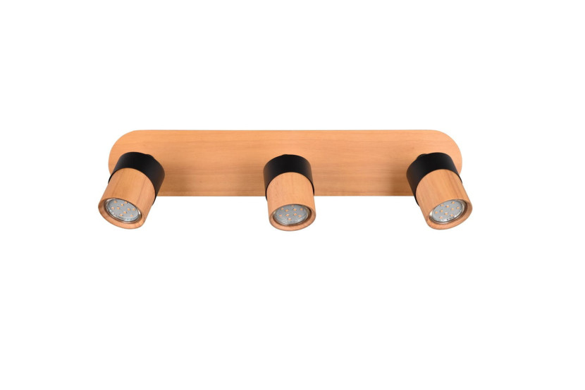 Spot listwa czarny-jasne drewno ARUNI3xGU10x5W wym:15x48x9cm IP20 Trio