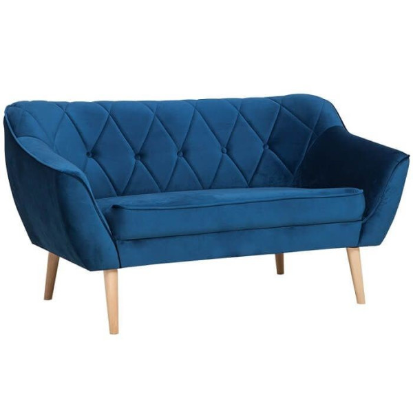 Sofa trzyosobowa w stylu skandynawskim z przeszyciami CARO 3 beżowa