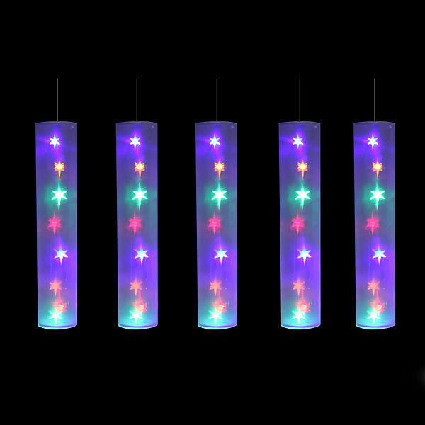 5 Tubes Lumineux avec étoiles LED Multicolores 40 LED