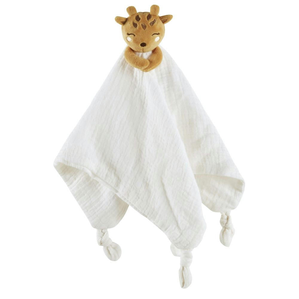 MADRID - Doudou lange girafe en gaze de coton biologique multicolore