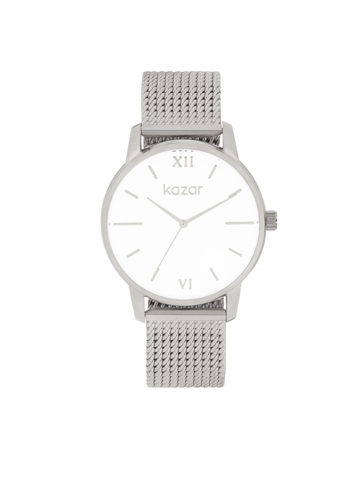Women's watch in silver color on mesh bracelet