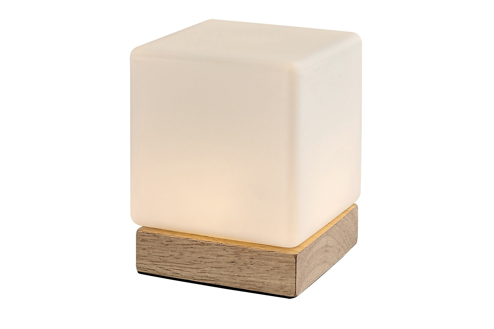Lampa stołowa minimalistyczna Pirit biała i buk LED 1.2W wys:13cm Rabalux
