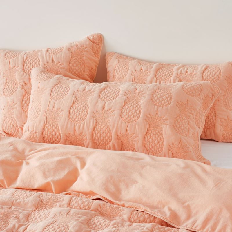 Mimosa Apricot Quilted Pillowcases