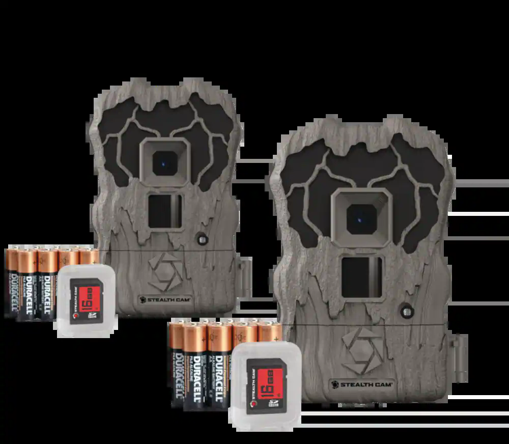Stealth Cam QV1K Batteries & Cards Trail/Game Camera Combo, 20MP, 2-Pk