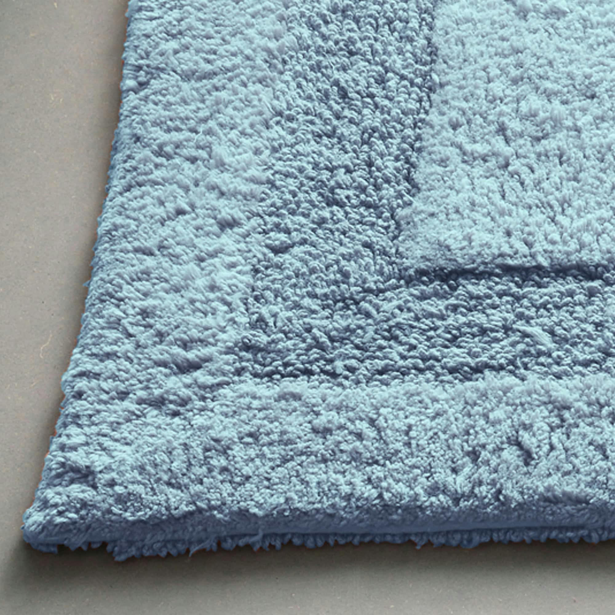 POSITAP - Tapis de bain bleu 50x80 en coton