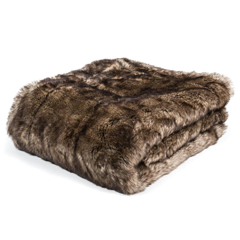 Shefford - Plaid en fausse fourrure marron 150 x 180 cm SHEFFORD
