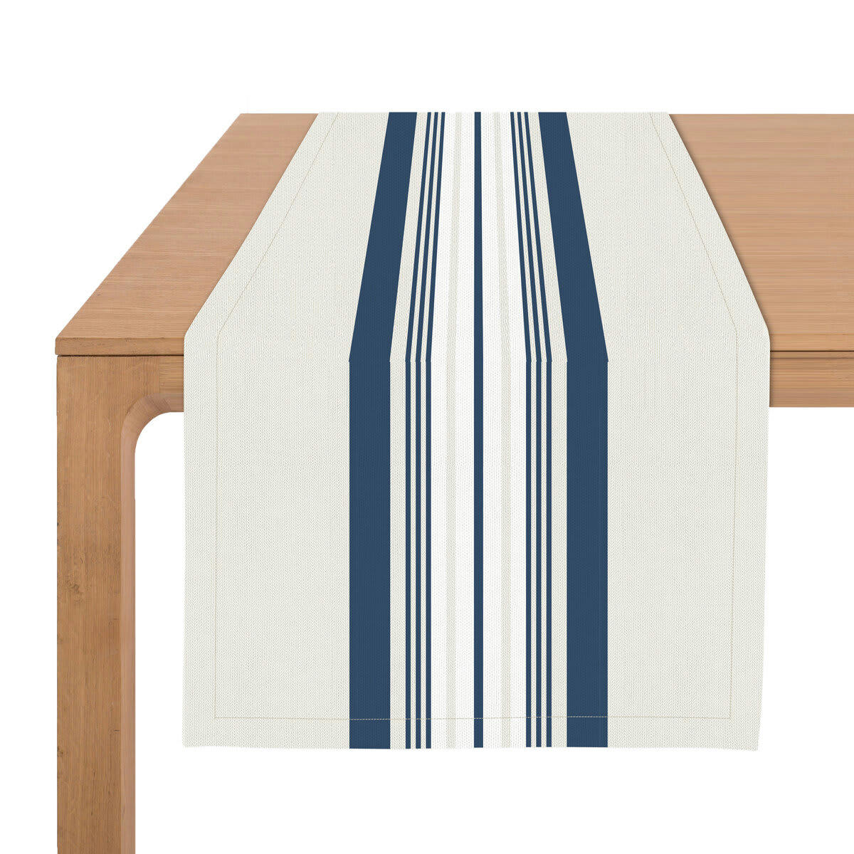 DONIBANE - Chemin de table coton bleu 50x155