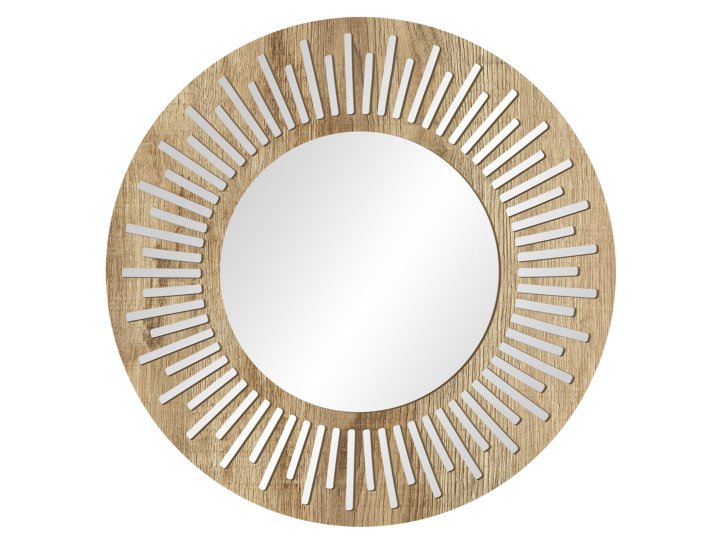 Lustro ścienne Ornament Julie 50 cm naturalne