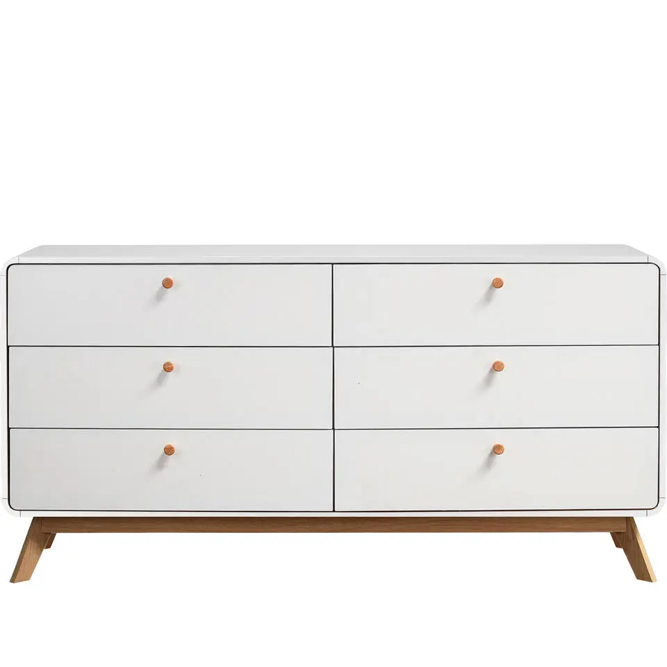 Cassie - Commode van 3 3 laden in witte spaanplaat