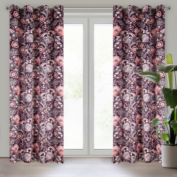 Zasłona na przelotkach MIREI 140x250 burgundowa