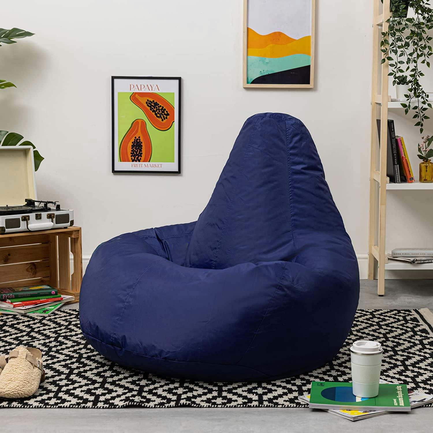 - Pouf inclinable extérieur bleu marine