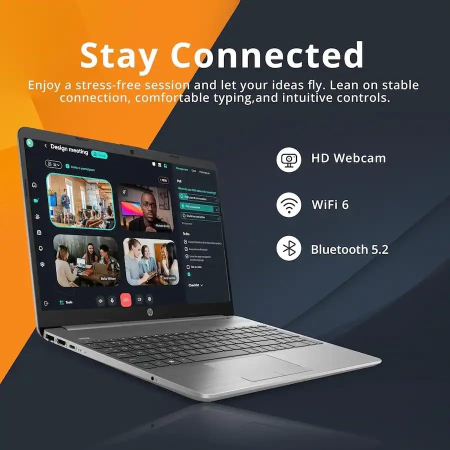 HP 15.6” Laptop | 2026 Edition | 16GB RAM | 256GB SSD | Intel Processor | FHD 1080p | Windows 11 | Wi-Fi 6 & Ethernet | Full-Size Keyboard | Long Battery Life