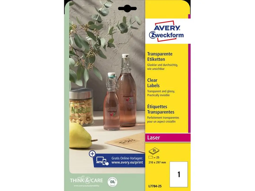 Etiketten 25er-Set Flaschen-Etiketten kristallklar