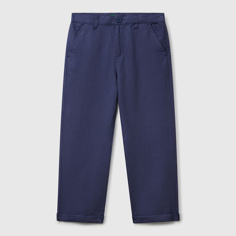Relaxed fit trousers in linen blend