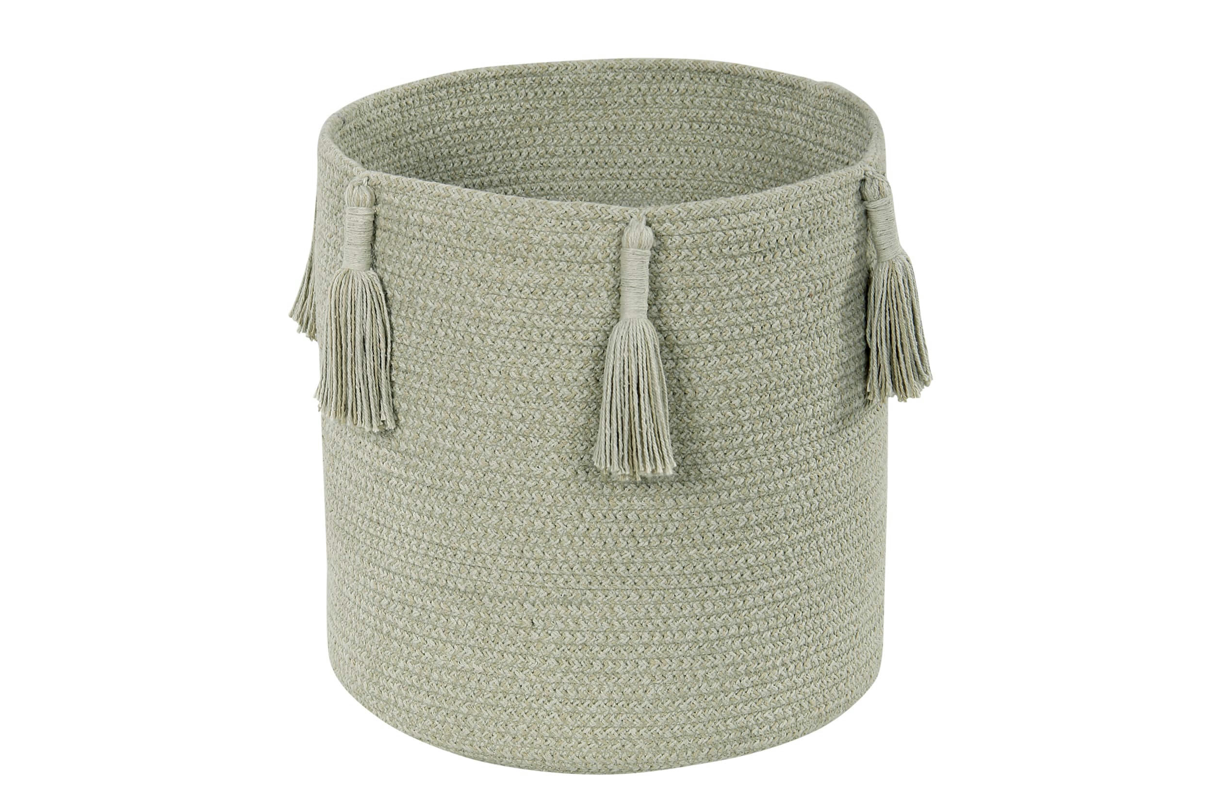 COTTON WOODS - Panier en coton olive Ø30x30