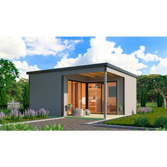 Gartenhaus »Domeo«, BxHxT: 519,6 x 250,8 x 519,6 cm (Außenmaß inkl. Dachüberstand), lichtgrau