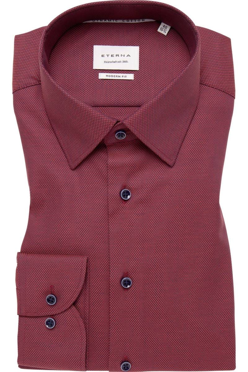 ETERNA Dynamic Cotton Modern Fit Hemd dunkelrot, Strukturiert