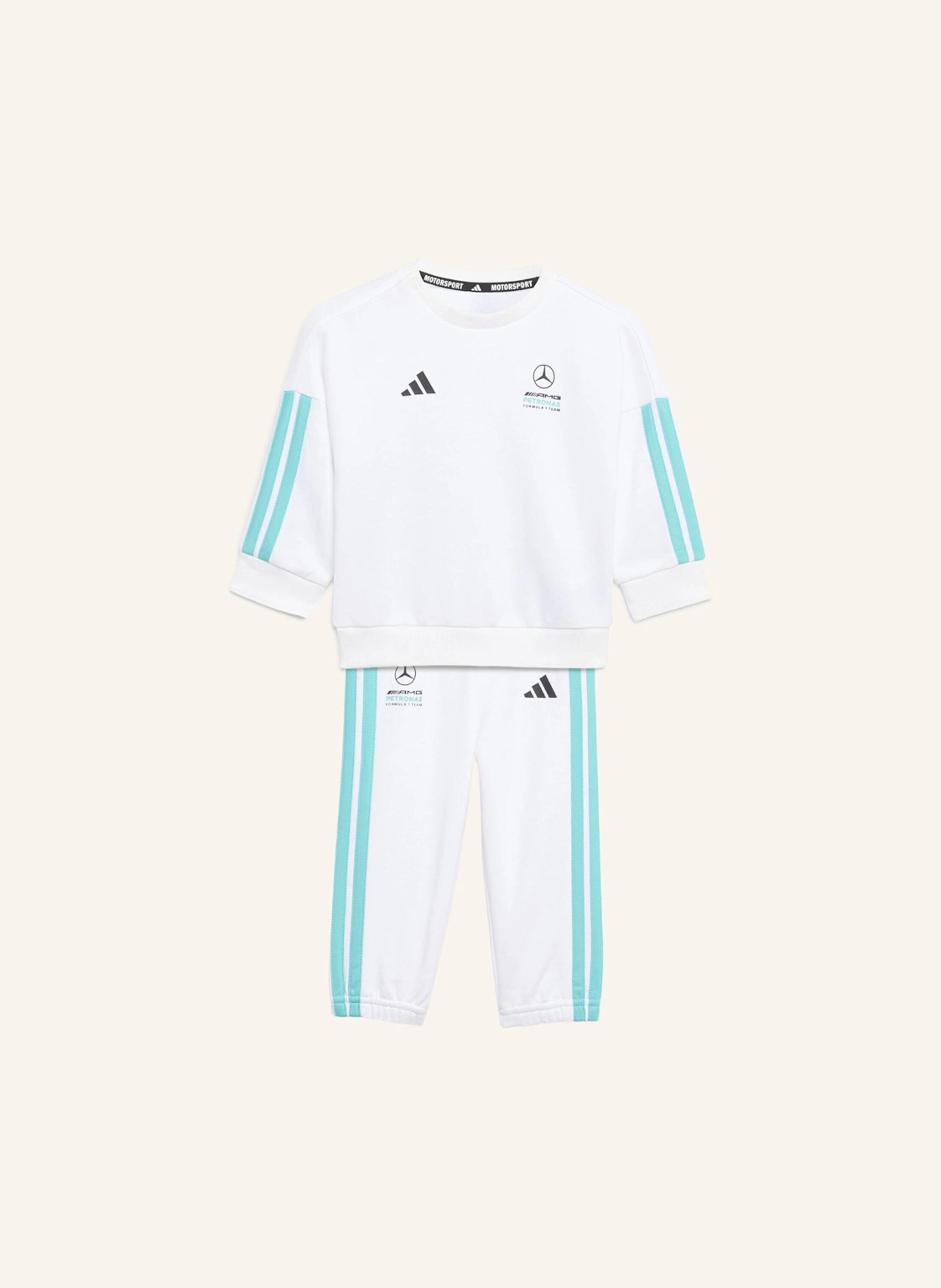 adidas MERCEDES-AMG PETRONAS FORMULA 1 TEAM DNA KIDS JOGGINGANZUG, LANGÄRMLIG