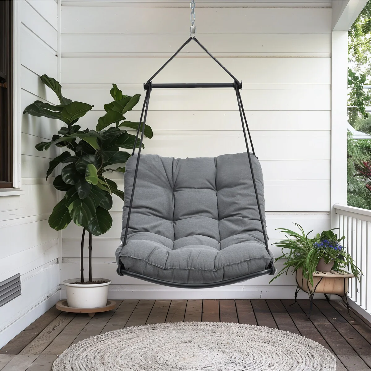 Pellebant Hammock Chair Swing Outdoor Hanging Chair with Cushion
