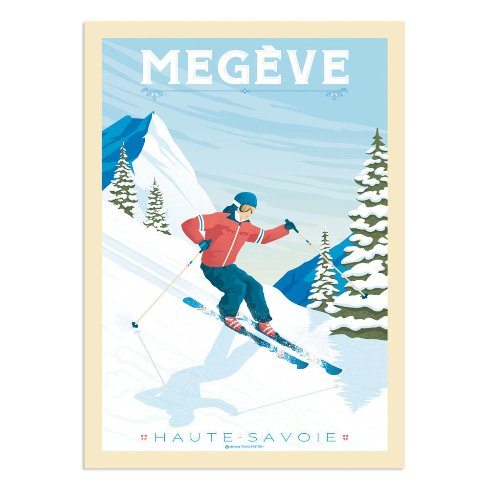 - Affiche Megève  21x29,7 cm