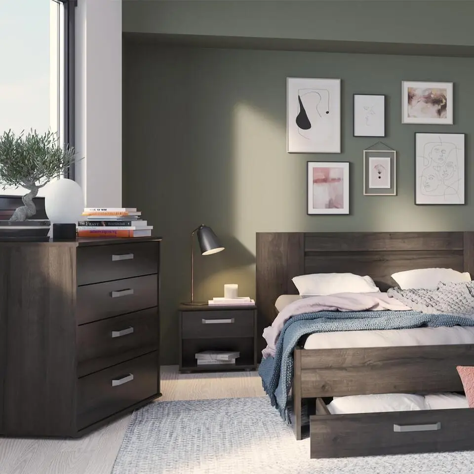 Calicosy - RICHMOND Nachtkastje - eiken - 34,6x43,9x37,7 cm